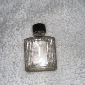 Vintage Small Clear Glass Bottle with Black Cap decor